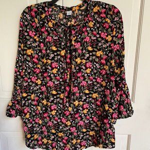 Black Floral Top